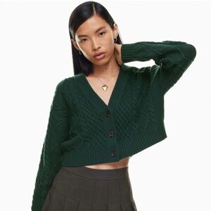 Aritzia Sunday Best Cooper Green Cropped Cardigan
